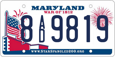 MD license plate 8AD9819