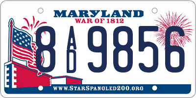 MD license plate 8AD9856