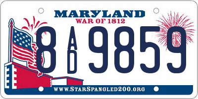 MD license plate 8AD9859