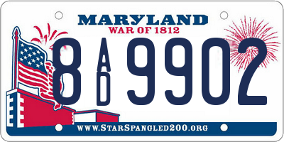 MD license plate 8AD9902