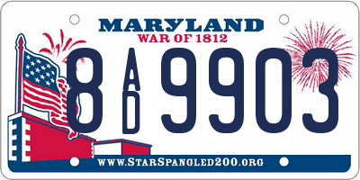 MD license plate 8AD9903
