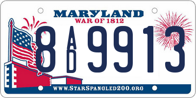 MD license plate 8AD9913