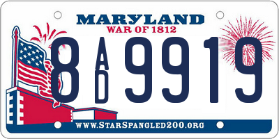 MD license plate 8AD9919