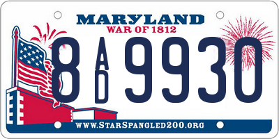 MD license plate 8AD9930