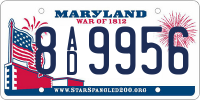MD license plate 8AD9956