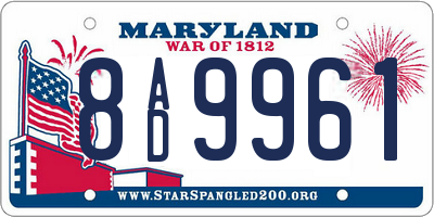 MD license plate 8AD9961