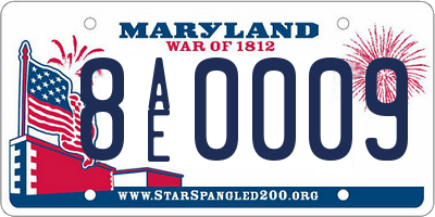 MD license plate 8AE0009