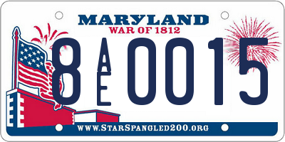 MD license plate 8AE0015