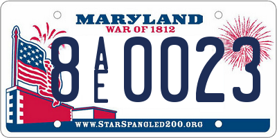 MD license plate 8AE0023