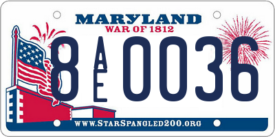 MD license plate 8AE0036