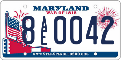 MD license plate 8AE0042