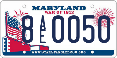 MD license plate 8AE0050