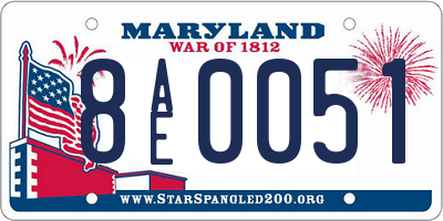 MD license plate 8AE0051