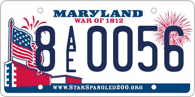MD license plate 8AE0056