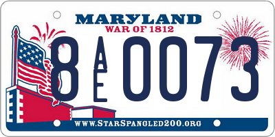 MD license plate 8AE0073