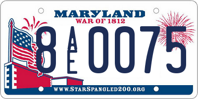 MD license plate 8AE0075