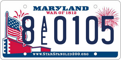 MD license plate 8AE0105