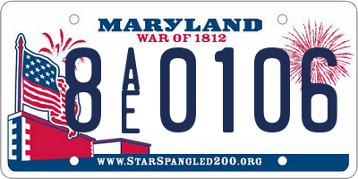 MD license plate 8AE0106