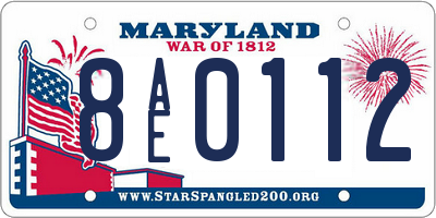 MD license plate 8AE0112