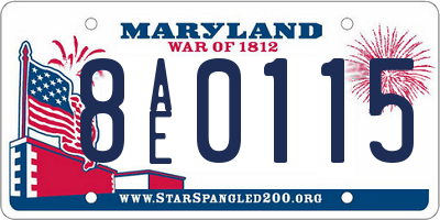 MD license plate 8AE0115
