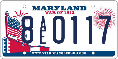 MD license plate 8AE0117