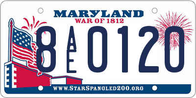 MD license plate 8AE0120