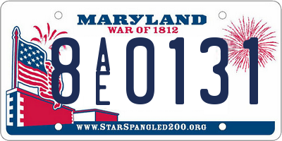MD license plate 8AE0131