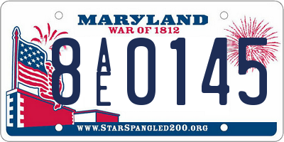 MD license plate 8AE0145