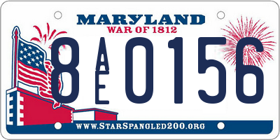 MD license plate 8AE0156