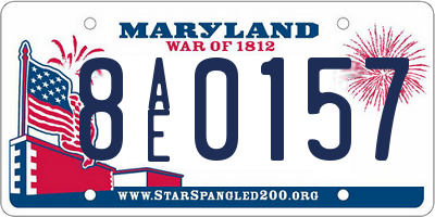 MD license plate 8AE0157