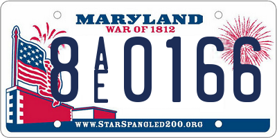 MD license plate 8AE0166