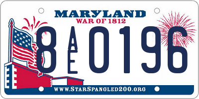 MD license plate 8AE0196