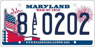 MD license plate 8AE0202