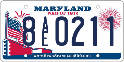 MD license plate 8AE0211
