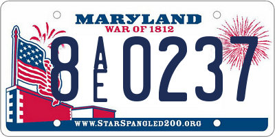 MD license plate 8AE0237