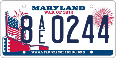 MD license plate 8AE0244