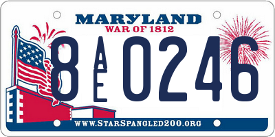 MD license plate 8AE0246