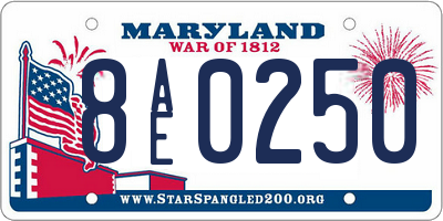 MD license plate 8AE0250