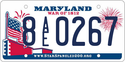 MD license plate 8AE0267