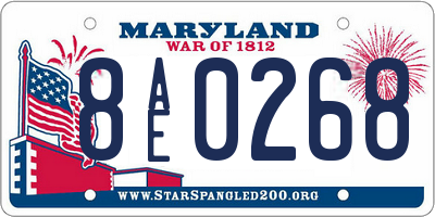 MD license plate 8AE0268