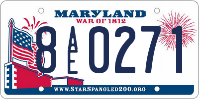 MD license plate 8AE0271