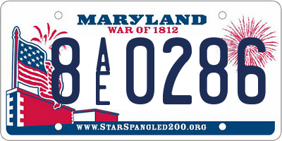 MD license plate 8AE0286