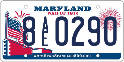 MD license plate 8AE0290