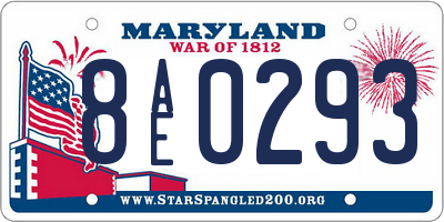 MD license plate 8AE0293