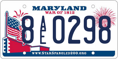 MD license plate 8AE0298