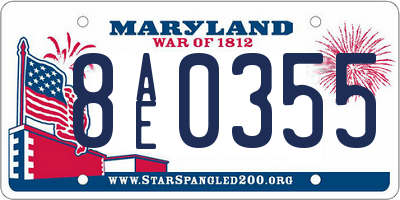 MD license plate 8AE0355