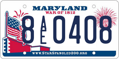 MD license plate 8AE0408