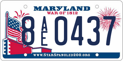 MD license plate 8AE0437