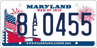 MD license plate 8AE0455