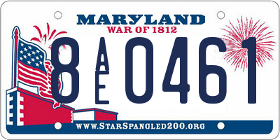 MD license plate 8AE0461